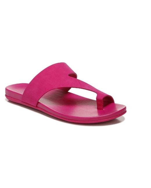 Naturalizer Pink Genn-bolt Faux Leather Slip On Slide Sandals
