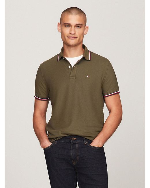 Tommy Hilfiger Green Regular Fit Tommy Wicking Polo for men