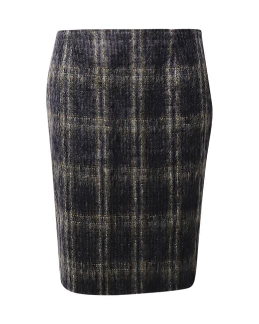 INSPIRE CHIC Women's Plaids Elastic Waist Knee Length Worsted A Line Skirt 3xl Seal Brown
