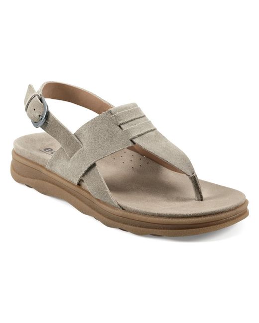 Earth Gray Luciana 8 Suede Thong Slingback Sandals