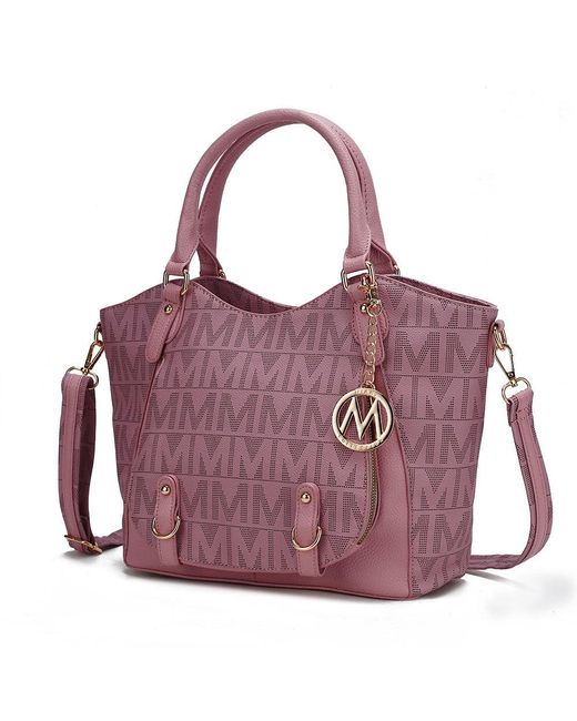 MKF Collection by Mia K Purple Fula Signature Satchel Handbag