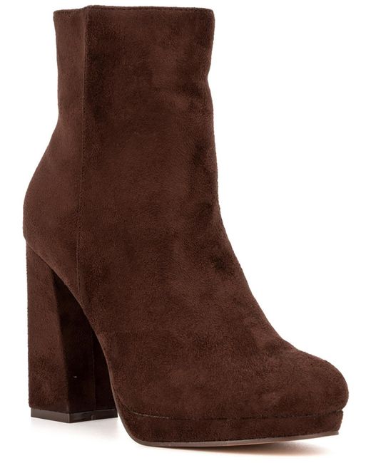 New York & Company Brown Fran Faux Suede Ankle Boots