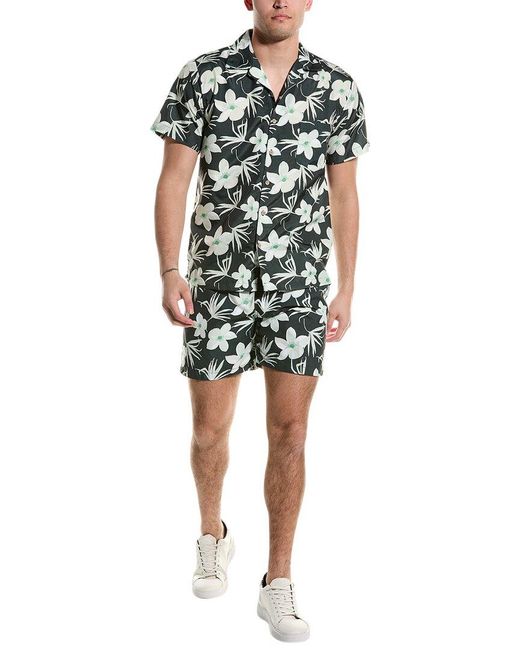 Trunks Surf & Swim Green Waikiki Shirt & Sano Swim Short Set for men
