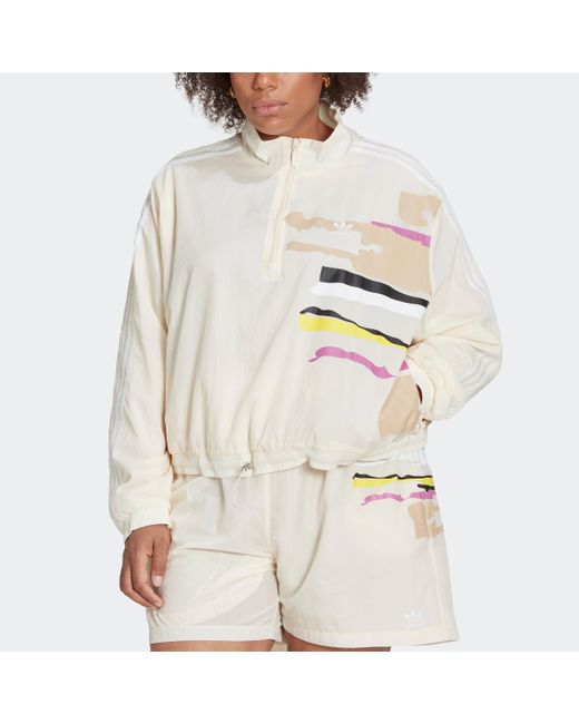 adidas Thebe Magugu Track Top (plus Size) in Natural | Lyst