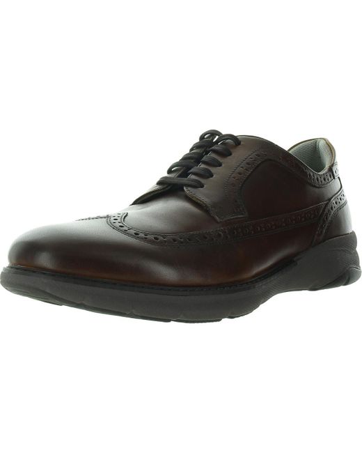 Florsheim Black Frenzi Brogue Leather Oxfords for men