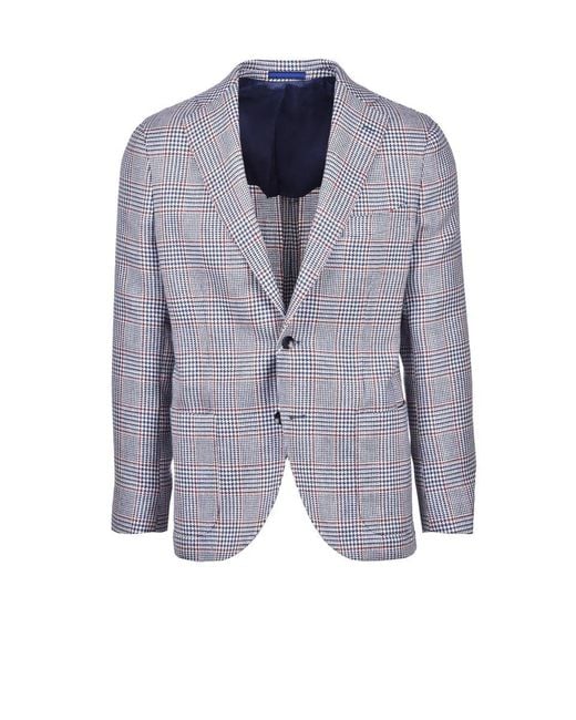 KB Napoli Blue Jacket Wool Linen for men