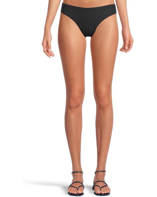 Becca Black Modern Edge Rib American Fit Bottom Swimwear Buu052