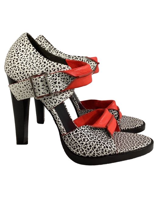 Alexander Wang Red Alexander Wang Crackle Detail Sandal Heels