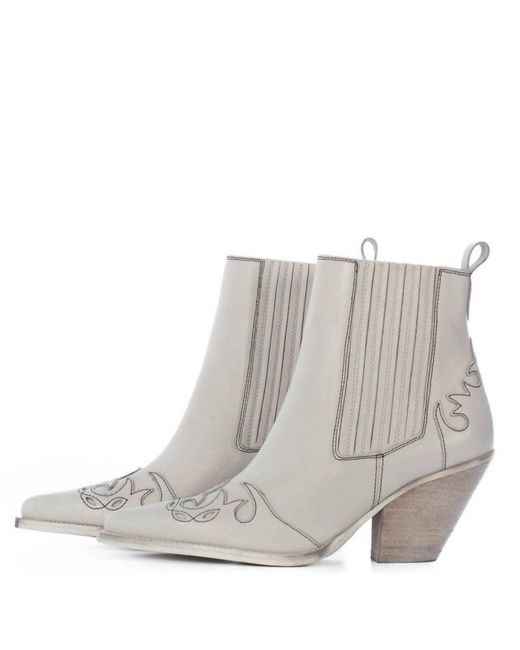 Toral Gray Western Leather Ankle Boots