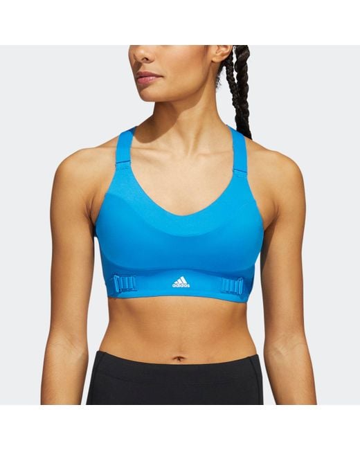 adidas Fastimpact Luxe Run High-support Bra in Bright Blue (Blue) | Lyst