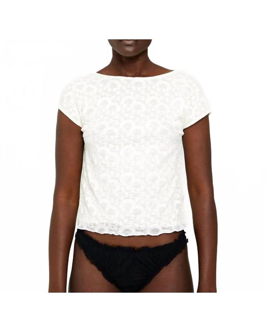 Find Me Now White Moonlight Mesh Backless Tee