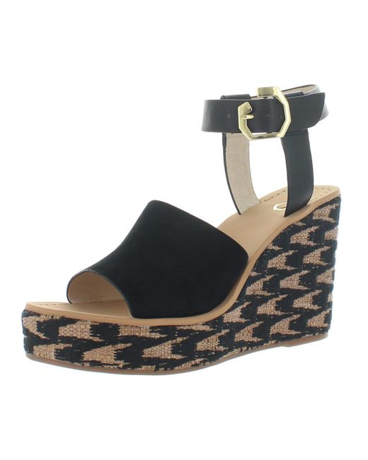 Louise Et Cie Black Paley Suede Ankle Wedge Sandals