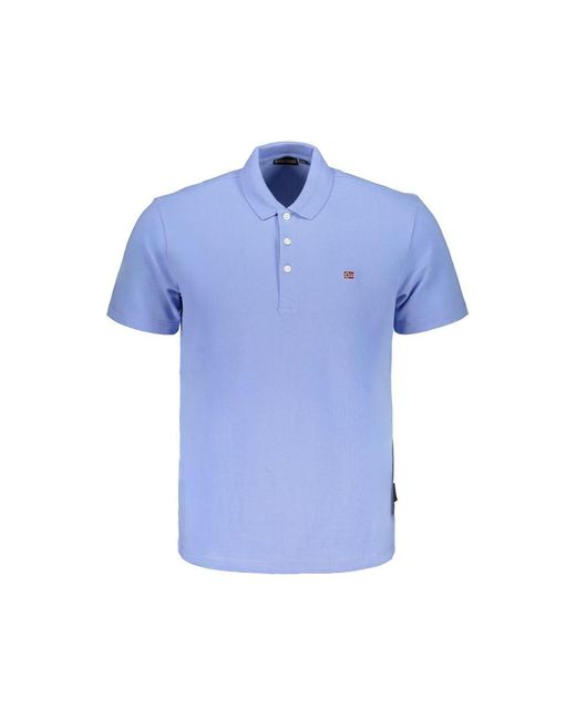 Napapijri Blue Light Cotton Polo Shirt for men