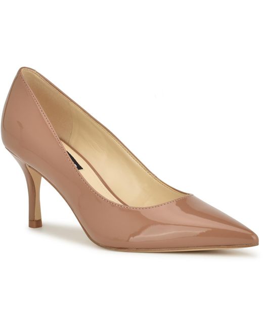 Nine West Natural Patsy 3 Patent Pointed Toe Pumps