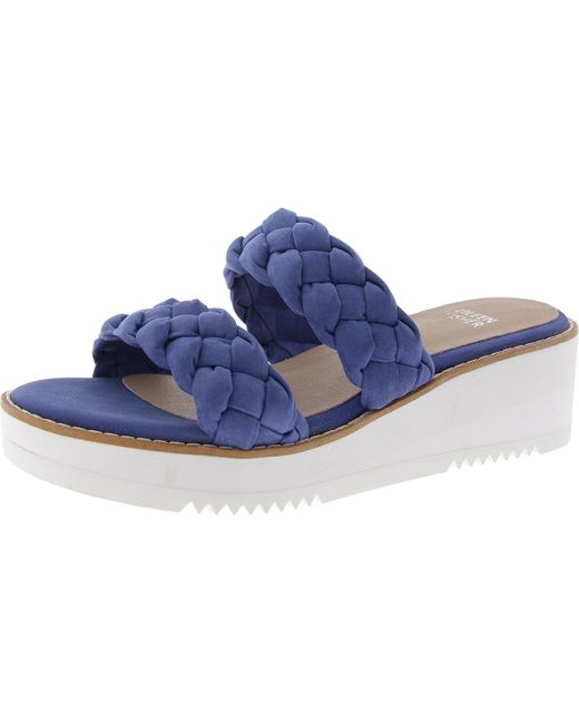 Eileen Fisher Blue Loop Braided Manmade Platform Sandals