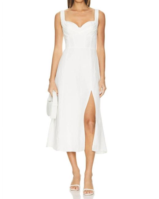 Astr White Estella Midi Dress