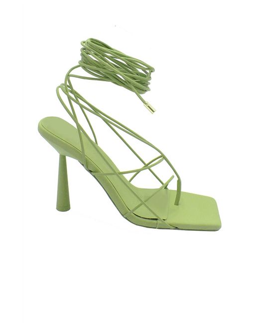 Gia Borghini Green Lace Up Sandals