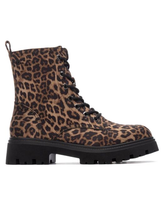 Xti Brown Ankle Combat Booties By
