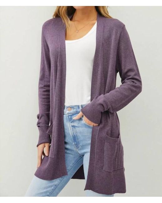 Be Cool Purple Lightweight Cardigan