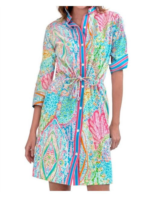 Gretchen Scott Women's Blue Pulley Button-Down Dress