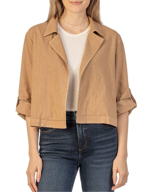 Kut From The Kloth Blue Nadine Crop Jacket