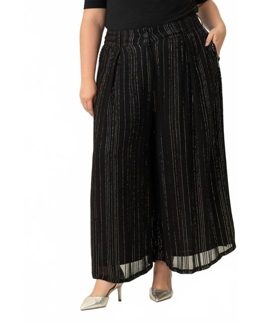 La Fuori Black Wide Leg Sequins Trouser