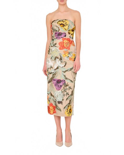 MILLY White Shiloh Floral-Embroidered Sheath Dress