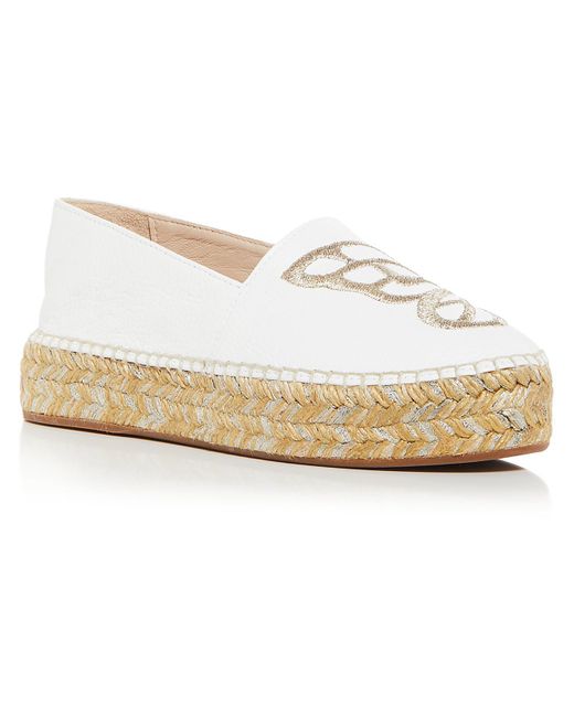 Sophia Webster White Butterfly Espadrille Leather Slip On Loafers
