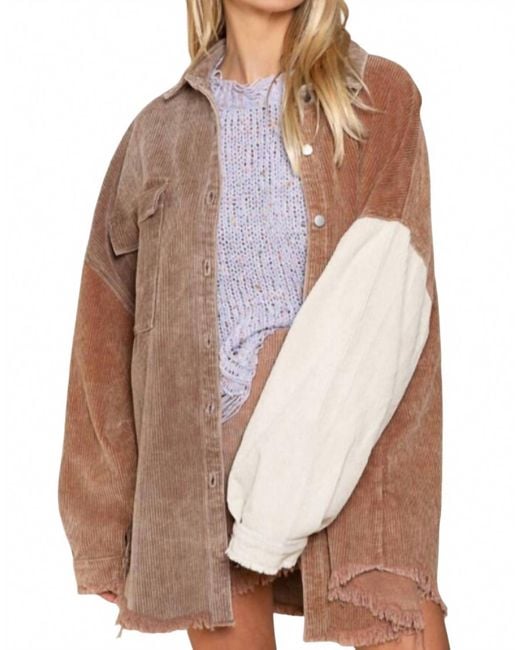 Pol Brown Shacket Jacket Top