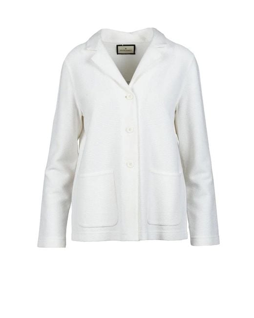 Bruno Manetti White Soft Blazer