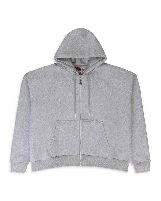 Greedy Unit Gray Multi Tag Zip Hoodie for men