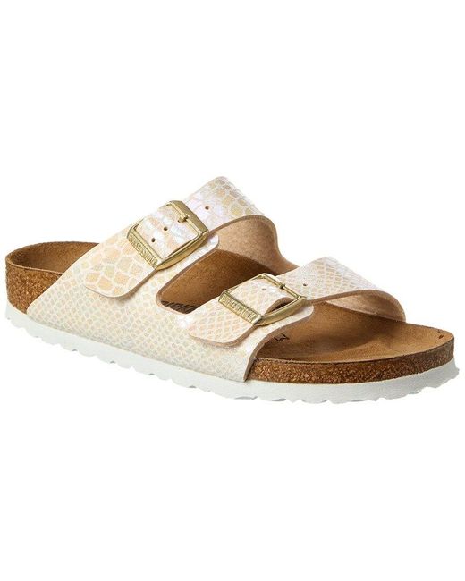 Birkenstock arizona shiny clearance cream