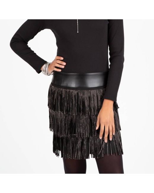 Berek Black Fringe It On Skirt