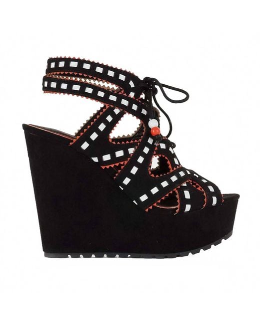 Exe' Black Rosa Wedge Sandal