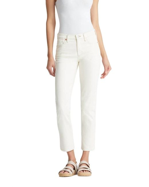 Citizens of Humanity White Cara High Rise Cigarette Ankle Jean