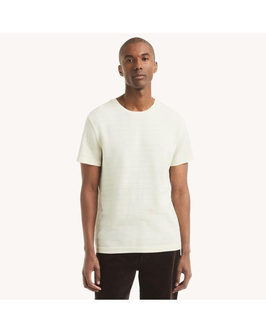 Nautica White Waffle Knit Crewneck T-Shirt for men
