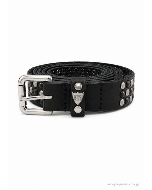 HTC Black 3000 Studs Buckle Belt for men