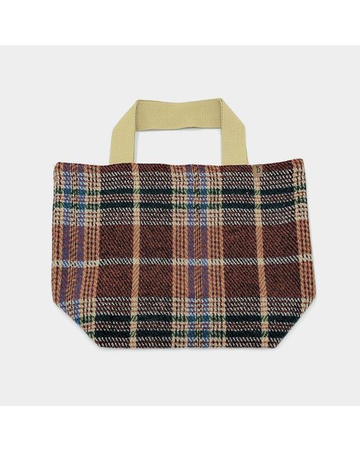 Fashnzfab Metallic Plaid Check Patterned Tote Bag