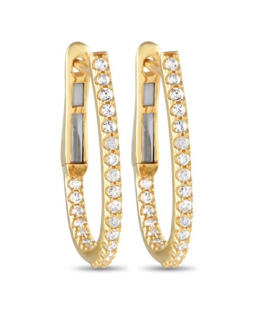 Non-Branded Metallic Lb Exclusive 14k Yellow 0.26ct Diamond Inside-out Hoop Earrings Eh4-10257y