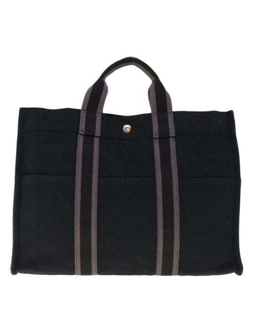 Hermès Black Fourre Tout Canvas Tote Bag (pre-owned)