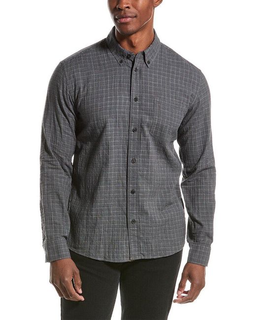 Billy Reid Gray Tuscumbia Standard Fit Woven Shirt for men