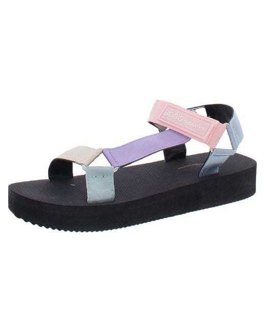 BCBGeneration Parna Ankle Strap Studded Flatform Sandals in Blue