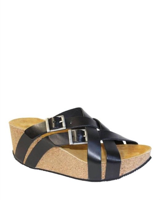 Eric Michael Black Joan Wedge Sandal