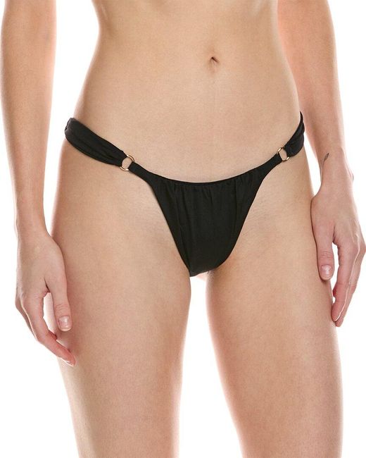 Monica Hansen Black Bond Girl Scrunch Bikini Bottom