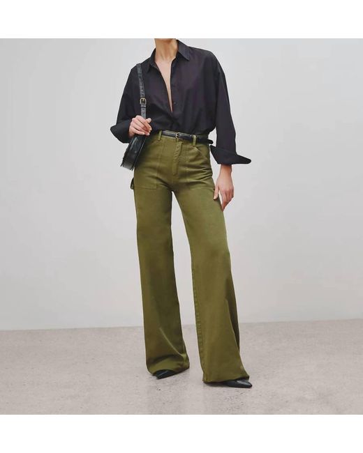 Nili Lotan Quentin Pant In Olive Green