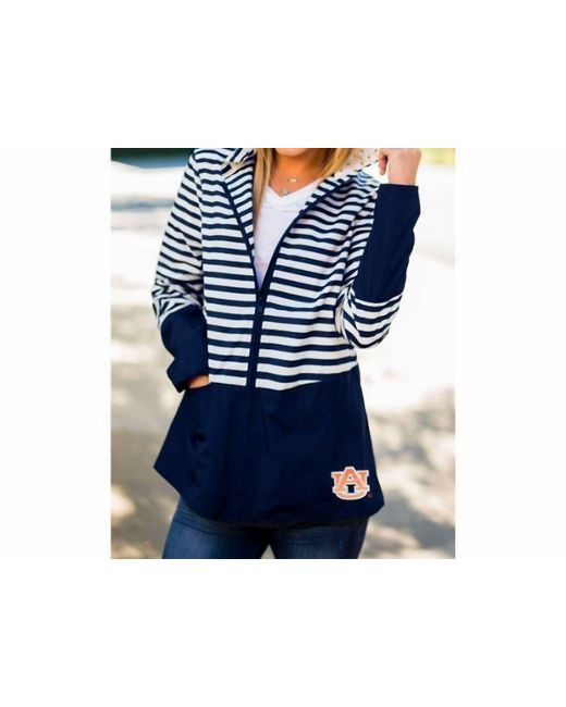Gameday Couture Blue Auburn University On The Move Striped Jacket
