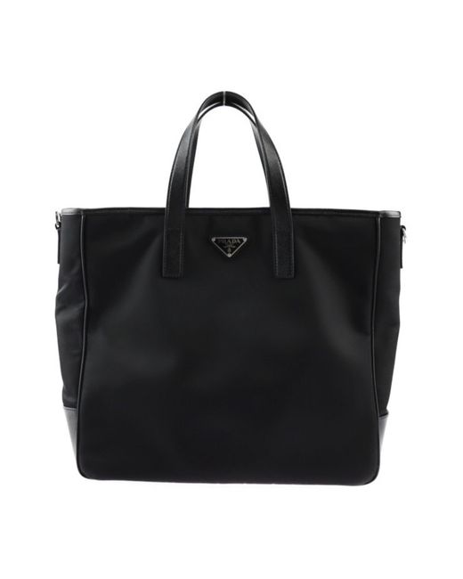 Prada Black Re-nylon Synthetic Tote Bag (pre-owned)