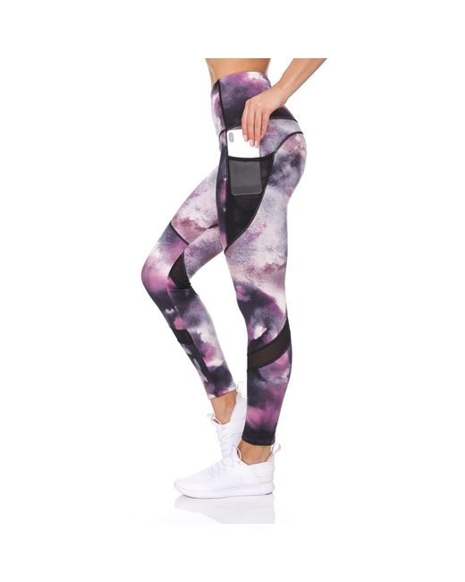 8 Legging With Mesh Pockets in Purple 