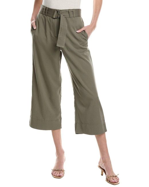 Laundry by Shelli Segal Green Belted Cropped Pant