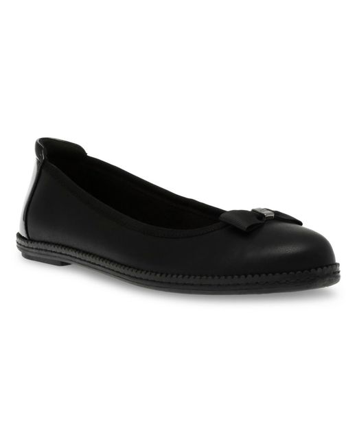 Anne Klein Black Eve Faux Leather Ballet Loafers